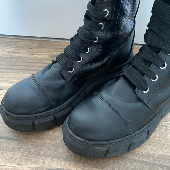 Alohas Leather & Croc Combat Boot - Picture 6 of 7